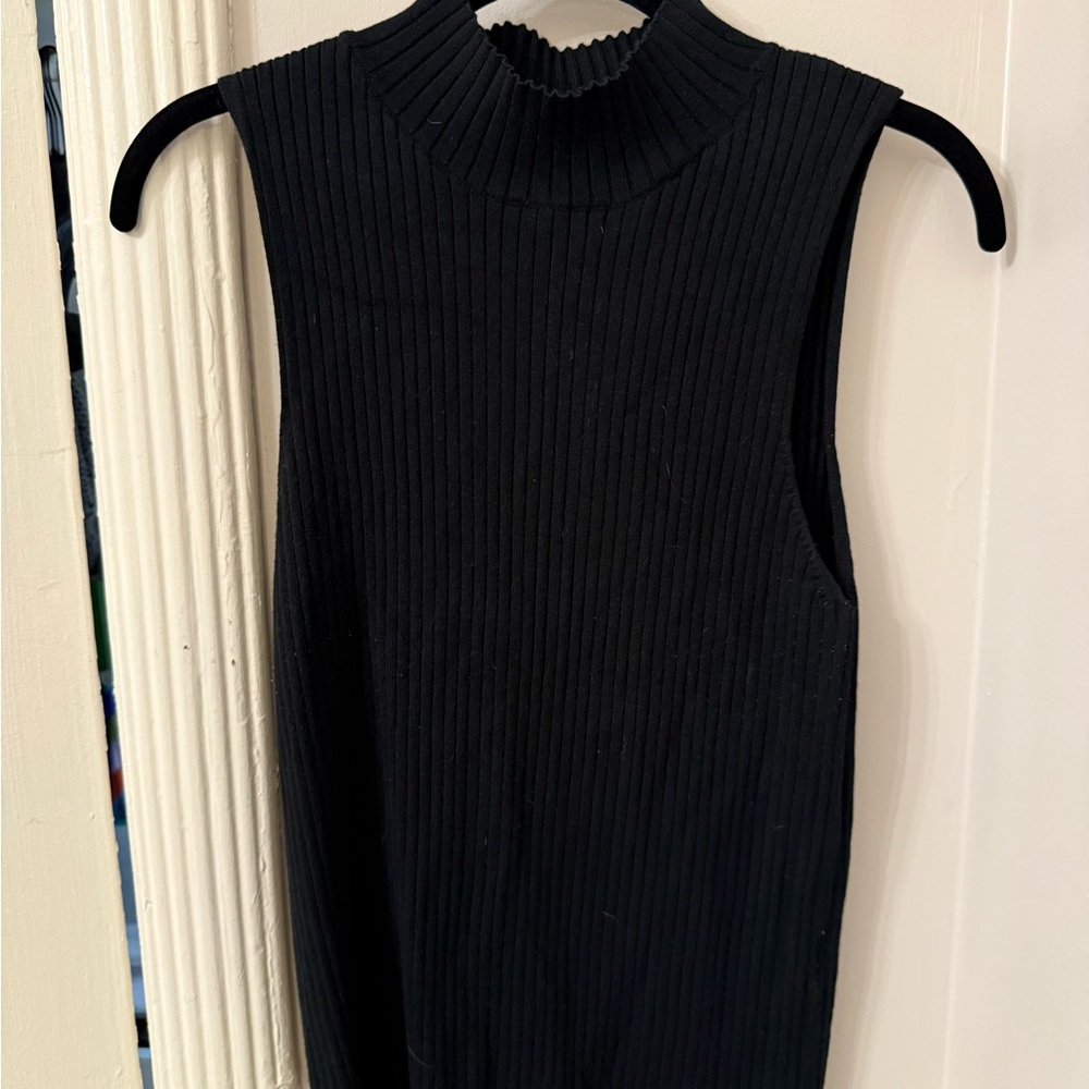 Madewell Black Ribbed Knit Top